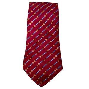 John Comfort Men’s Necktie 100% Silk England Horse Bit Equestrian Vintage